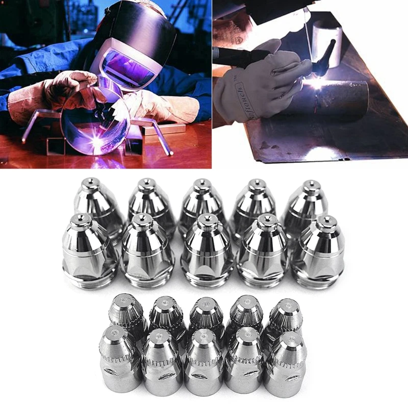 

20 Pcs Plasma Torch Shield Cup Tip Electrode Nozzle for Low Carbon Steel Plate Copper Plate Abrasive Resistance