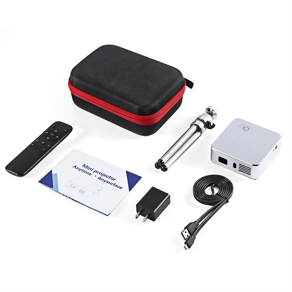 Мини-проектор E05 Android 4,4 четырехъядерный процессор wifi tv Box HD светодиодный DLP Мультимедийные проекторы 1 Гб ram 8 Гб rom 3 цвета