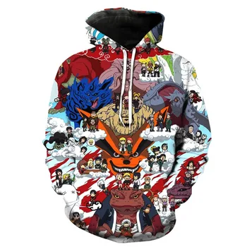 

Fashion Men/women Cartoon 3d Sweatshirts Anime Naruto 3D Print Hooded Hoodies Pullover Tops Outerwear Hoody Hip Hop Streetwear