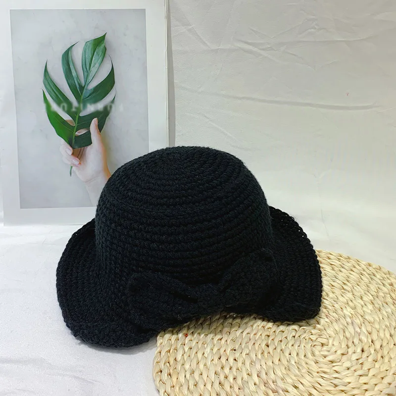 Детские шапки пляжная кепка от солнца Chapeau Sombrero винтажные шапки для девочек черные, красные зимние флоппи Gorras Brim Fedora вязаная шапка