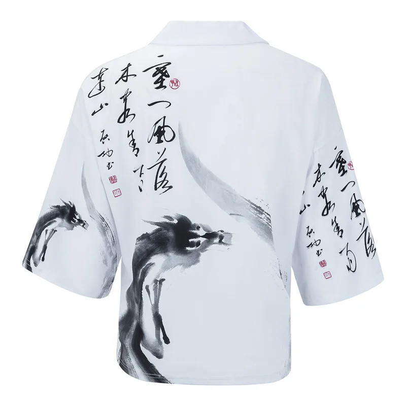 Весна лето Китайский рисунок тушью кимоно уличная одежда Haori мужской юката Самурай кимоно японский кимоно кардиган для мужчин - Цвет: style   1