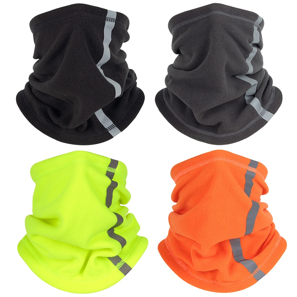 head scarves for men Outdoor Winter Warm Fleece Neck Scarves with Reflective Strip Multifunctional Sports Skiing Cycling Warmer Neck Cover Mask head scarf men