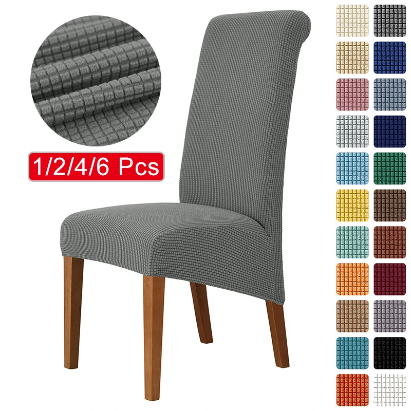 1 2 4 6 Pieces Xl Size Long Back Chair Cover Large Size Europe Style High Back Seat Covers Seat Case For Dining Room Chair Cover Aliexpress