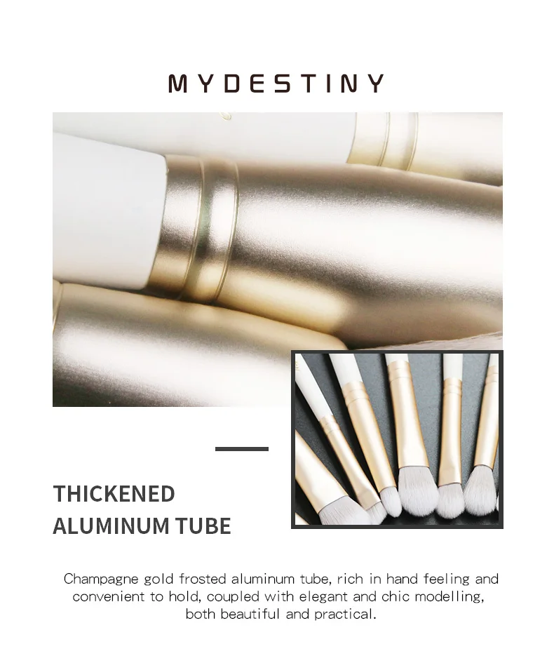 MyDestiny Кисть для макияжа-белый лед 12 шт. BASF волоконные волосы косметические кисти набор-основа Румяна Пудра-инструменты для макияжа для начинающих