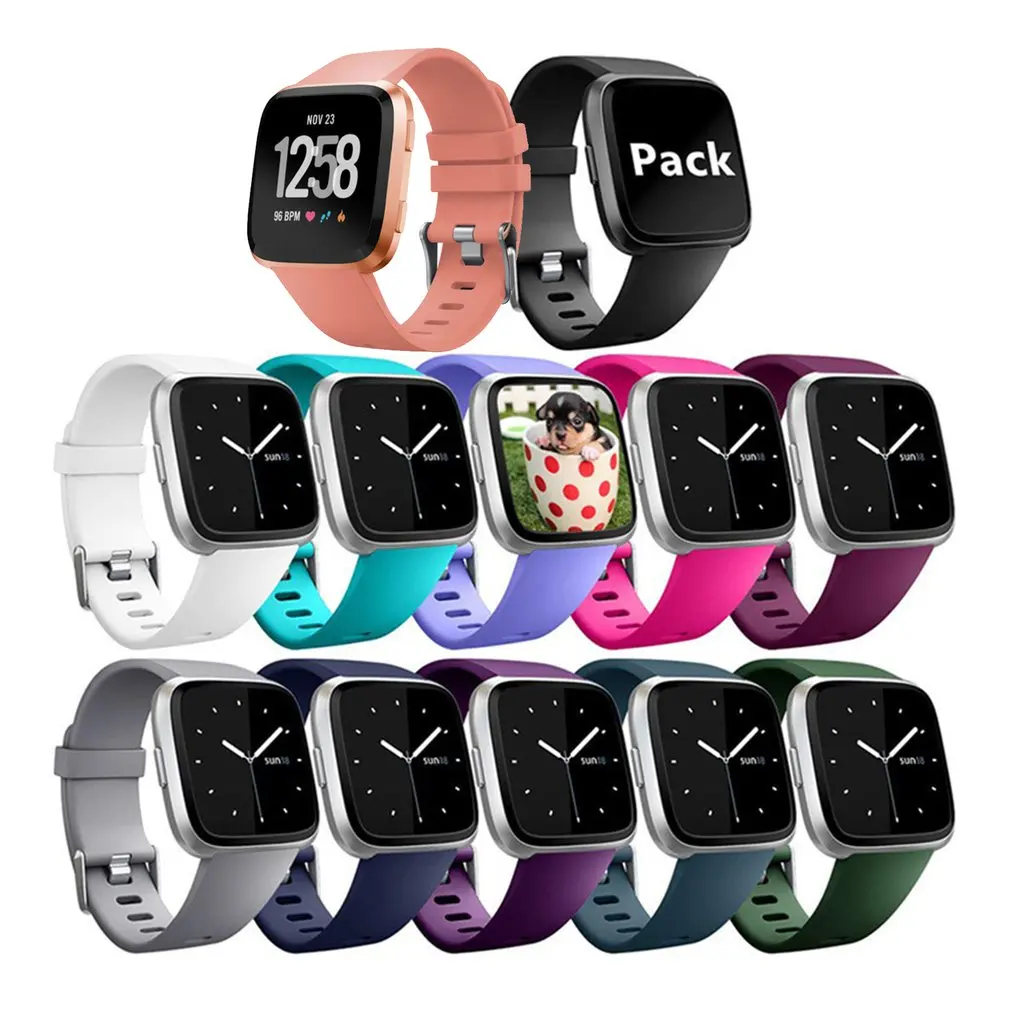 Для Fitbit Versa, 2 ремешка, силиконовые браслеты, ремешки, сменный ремешок для Versa Lite, 6,7-8,1 дюймов, Смарт-часы, браслет