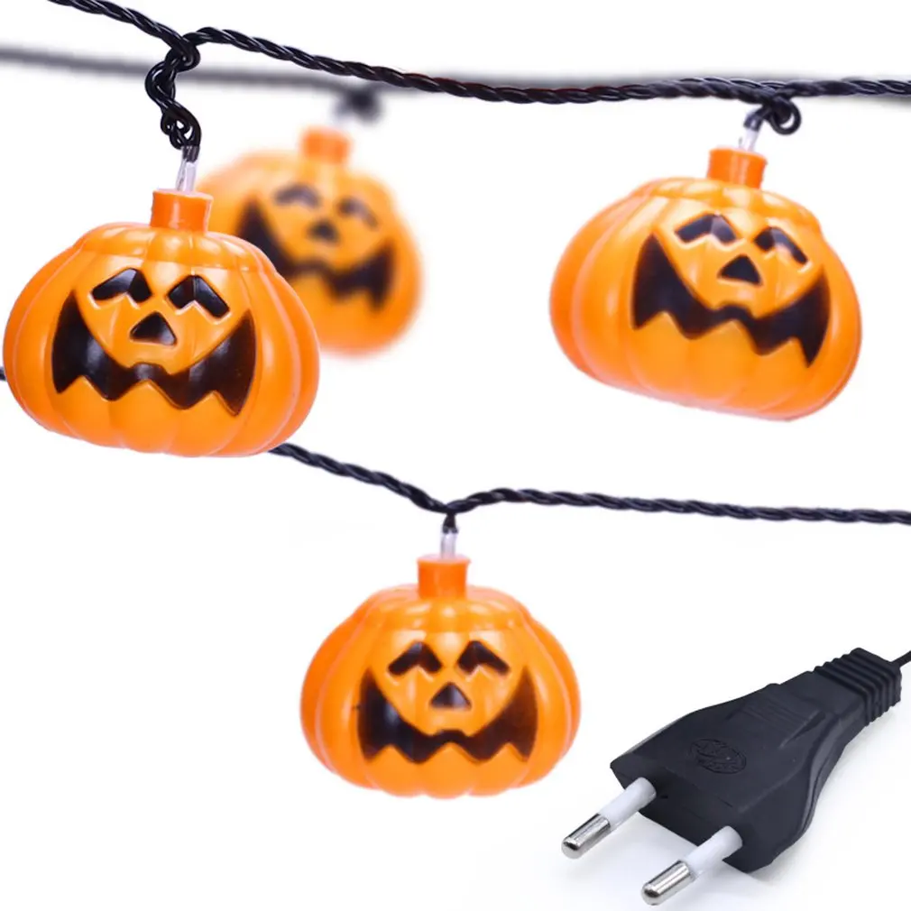 2.55M 10 LEDS Pumpkin LED String Light Halloween Holiday Decoration Lanterns Light Outdoor Night Lighting 220V