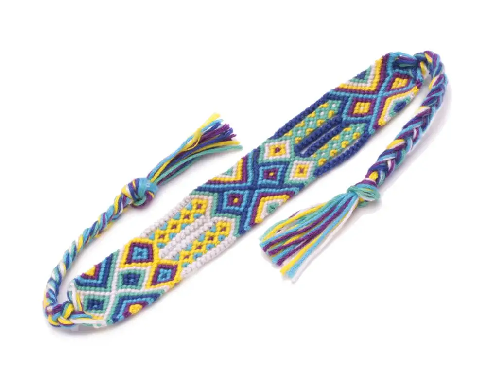 Дополнительные Gypsy Boho Широкий плетеный браслет дружбы Для женщин мужчин анклет