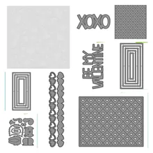 

Lots Of Hearts Background Metal Cutting Dies Stencils for Scrapbooking Stamp Photo Album Decorative Embossing Cut Die DIY Paper