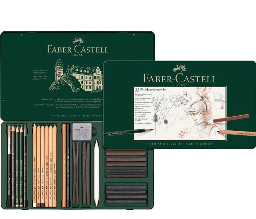 Faber Castell Питт графитовые комплект 9000 олова 11/19/26/33 Профессиональный эскизов карандаши для рисования набор 112972 112973 112974 112977