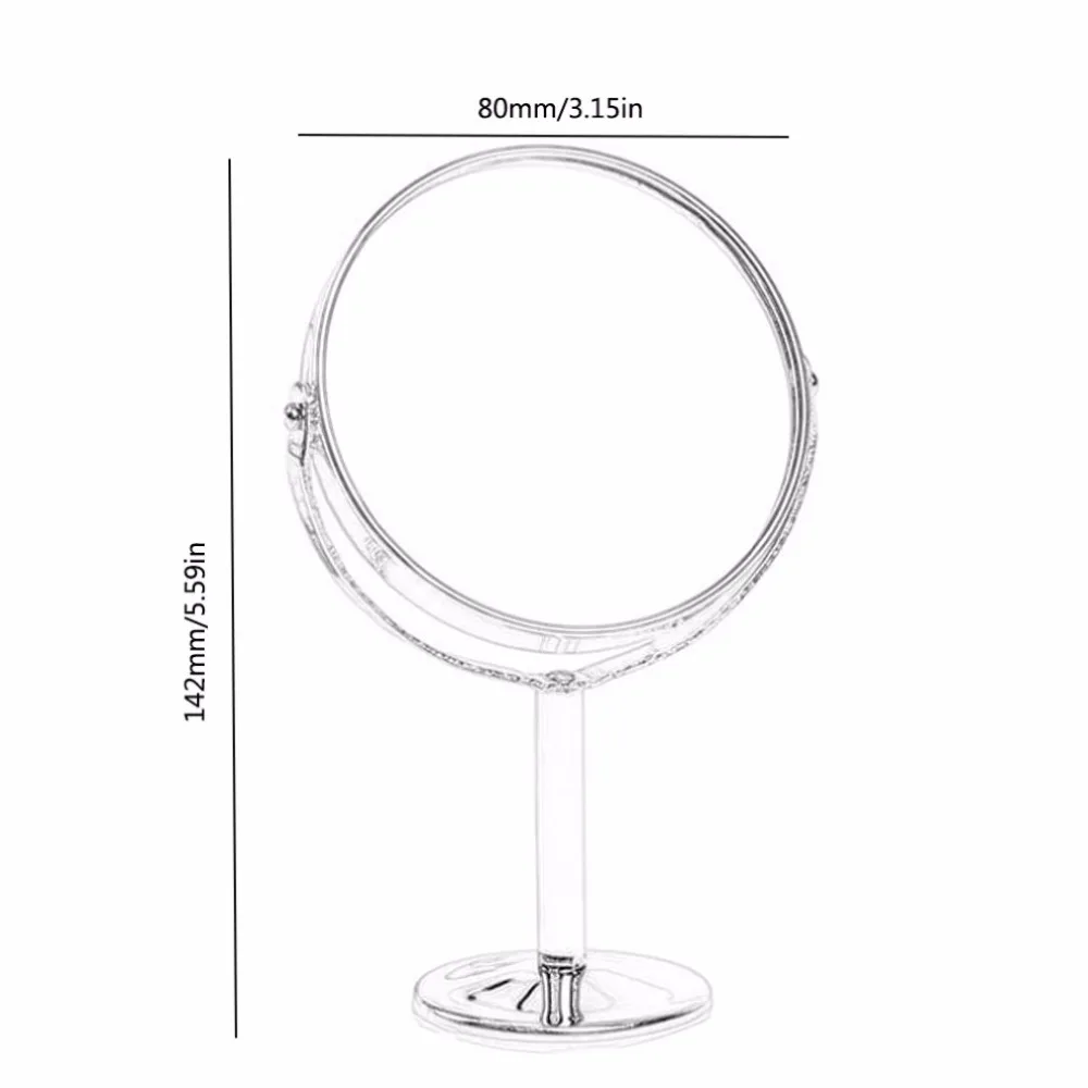 Корейское металлическое зеркало для макияжа туалетное зеркало настольное зеркало вращающееся 1:2 функция увеличения зеркало для макияжа