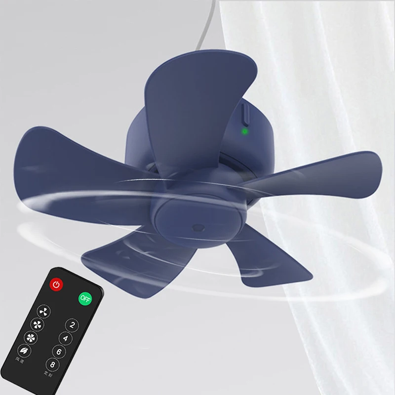 TINTON LIFE 8000mAh USB Ceiling Fan Rechargeable Remote Countrol Timing 4 Gears with LED Lamp for Home Outdoors Mute Portable | Бытовая