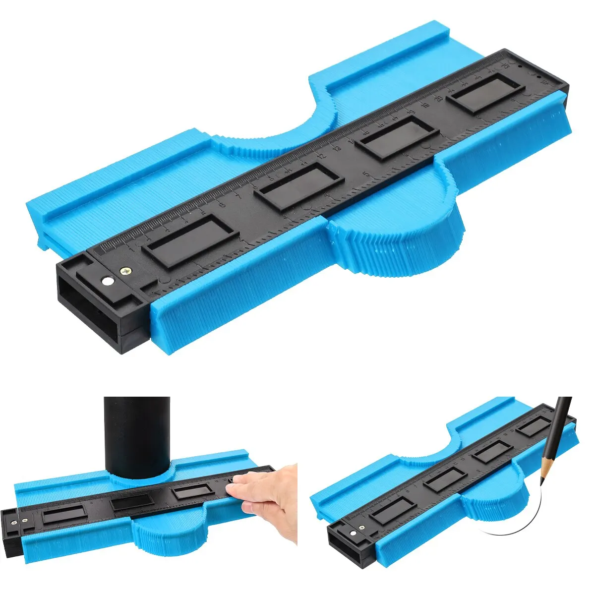 

1 pc Plastic Gauge Contour Profile Copy Gauge Duplicator Standard 5 Width Wood Marking Tool Tiling Laminate Tiles General Tools