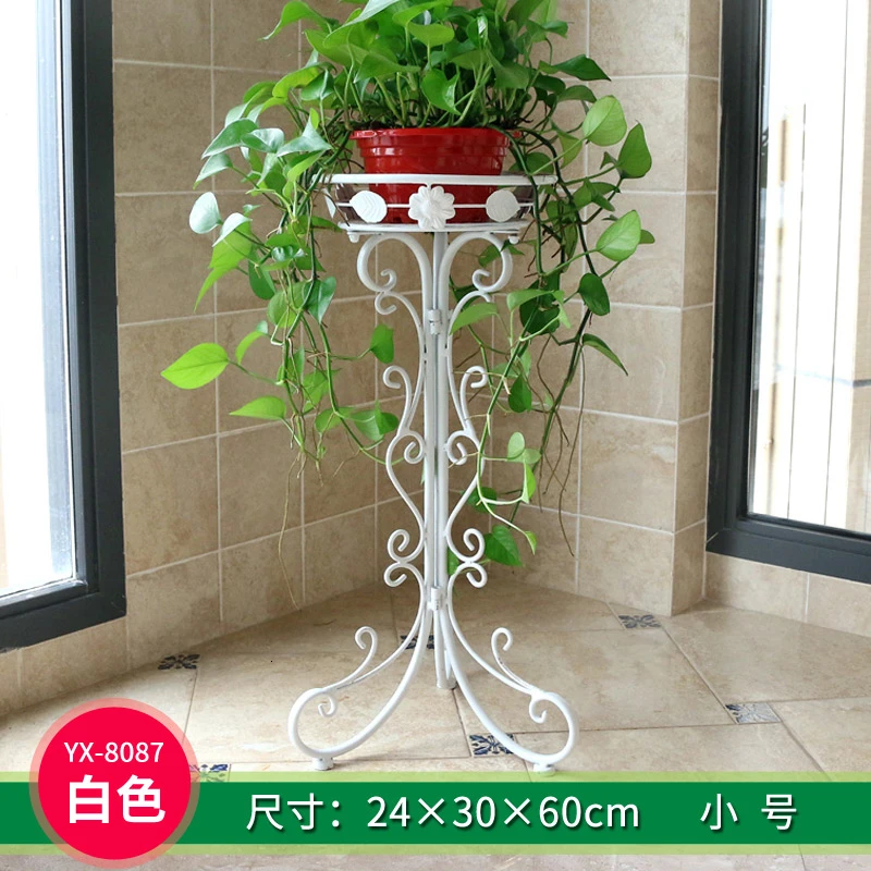 Одиночный Тип Посадки Железный Искусство Европейский стиль indoorshelts хлорофитум Botany рама Горшечное растение рама - Color: Smallwhite
