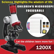 Zeast детские игрушки Монокуляр 100X 400X 1200X микроскоп+ 12x слайды подготовленные для микроскопа завод Animalia образца Пособия по биологии развивающие