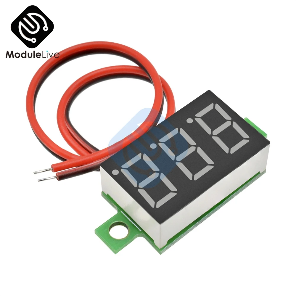0,36 дюймов 0,3" 2 провода видео-телефон двери красный сине-белые зеленый Мини цифровой светодиодный Дисплей вольтметр Панель Напряжение метр 3 цифр Регулировка вольтметр