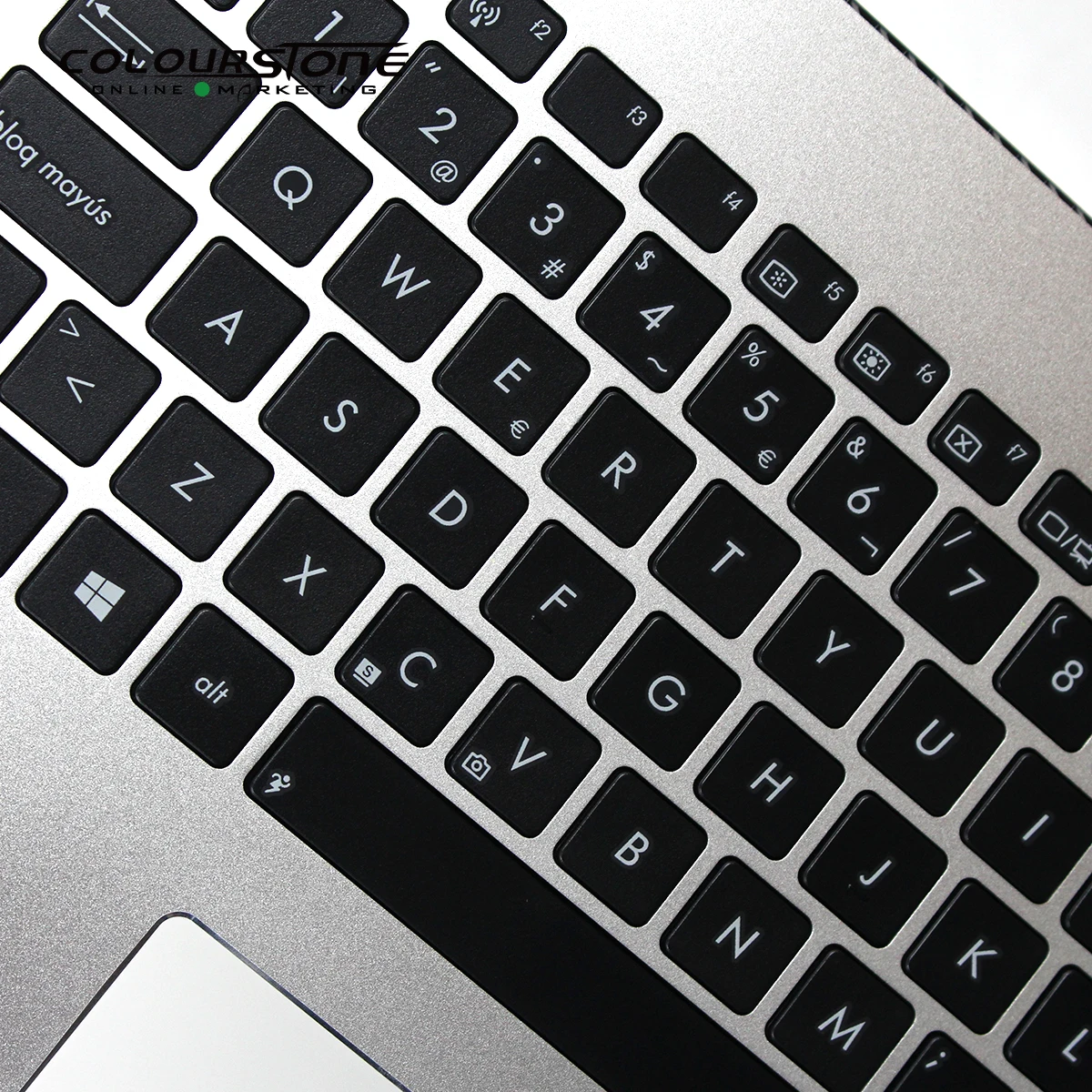 Teclado Laptop S500ca Espanhol para Asus Teclado Prateado com Retroiluminação e Capa para S500c S500 Palmdescanso para as Mãos - Imagem 6