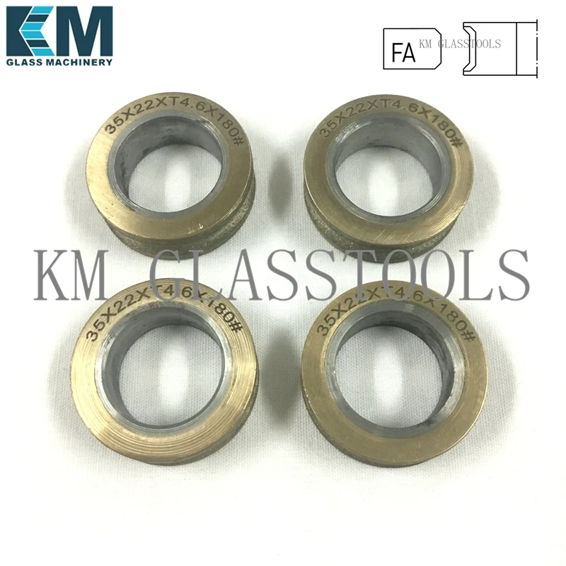 ! 35x22xFA3/4/5/6/8/10/12/15/19/24mm Peripheral Daimond wheels Flat edge wiht arris,For Hand glass grinding machine