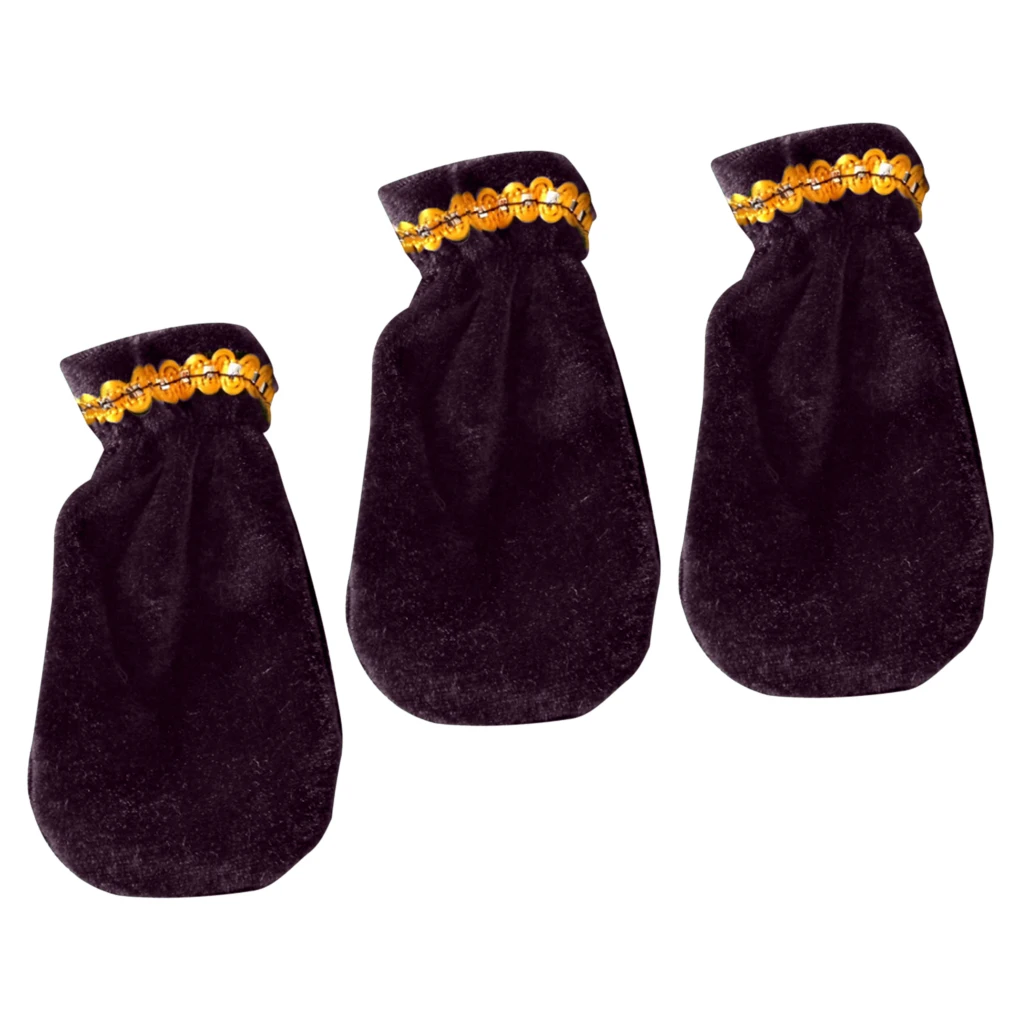 Set of 3pcs Pleuche Piano Pedal Foot Cover Case Bordered Protective Sleeve