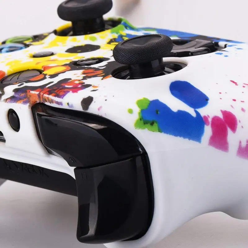 Силиконовый чехол с принтом для Xbox One S/X контроллер x 1(граффити) с PRO Thumb Grips x 8