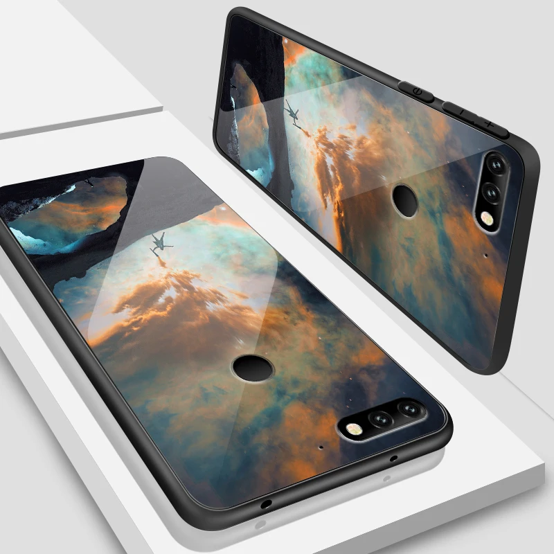 W390 Роскошные закаленное Стекло чехол для Huawei Honor 6X 7A 7C 7X 8A 8X 9Lite Y6 Y9 Y7 премьер-профессионал Magic2 мечта полной защиты оболочки - Цвет: W390