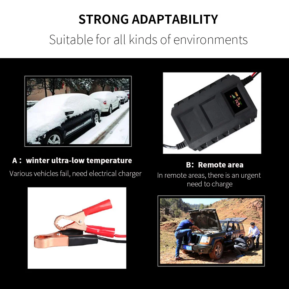 Высокая емкость электромобиль 12 в источник питания KC-20A прочный Аккумулятор свинцово-Кислотное зарядное устройство портативное зарядное устройство