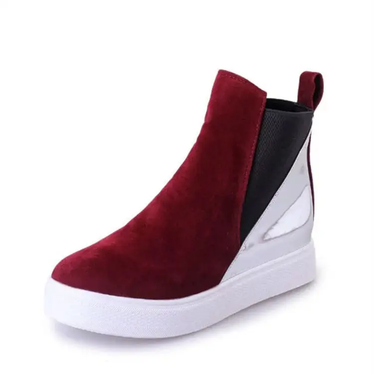 

2017 Autumn And Winter New Style Comfortable Platform Short Boots Women's Flat Europe And America Suede Mixed Colors Versatile F