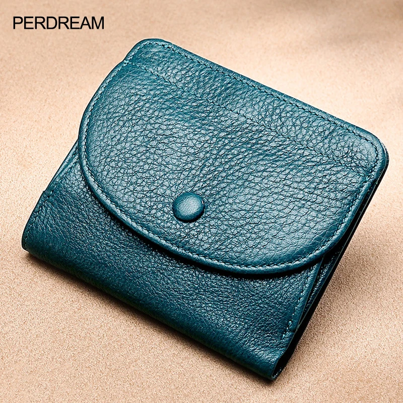 

Leather coin bag compact portable wallet mini coin purse lychee pattern small wallet