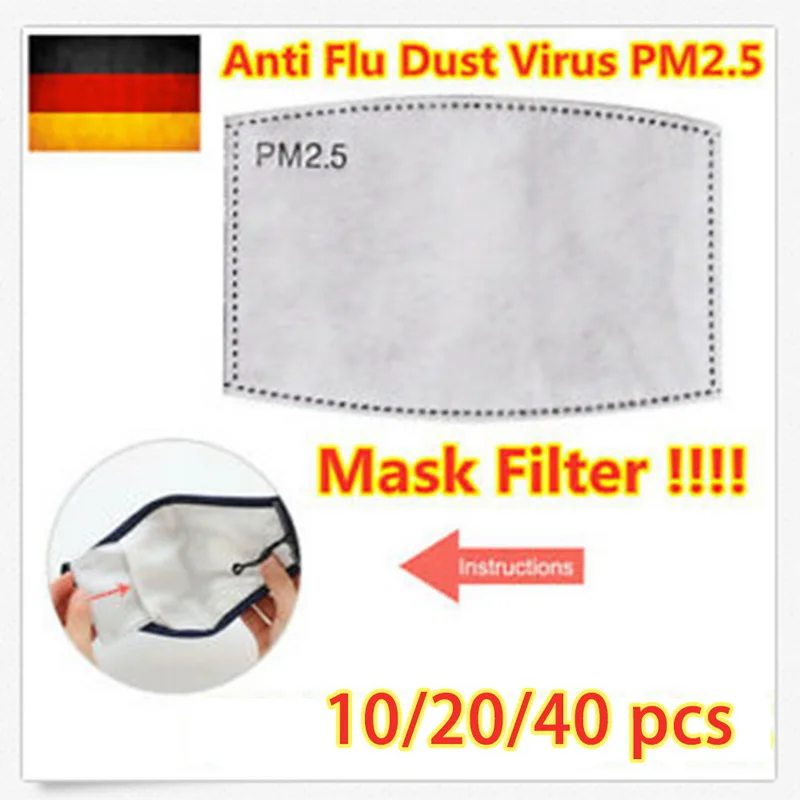 

10/20/40PCs PM2.5 Filter Paper Anti Haze Mouth Mask Anti Dust Mask Filter Paper Health Care Masks Replaceable Filters Accessoris