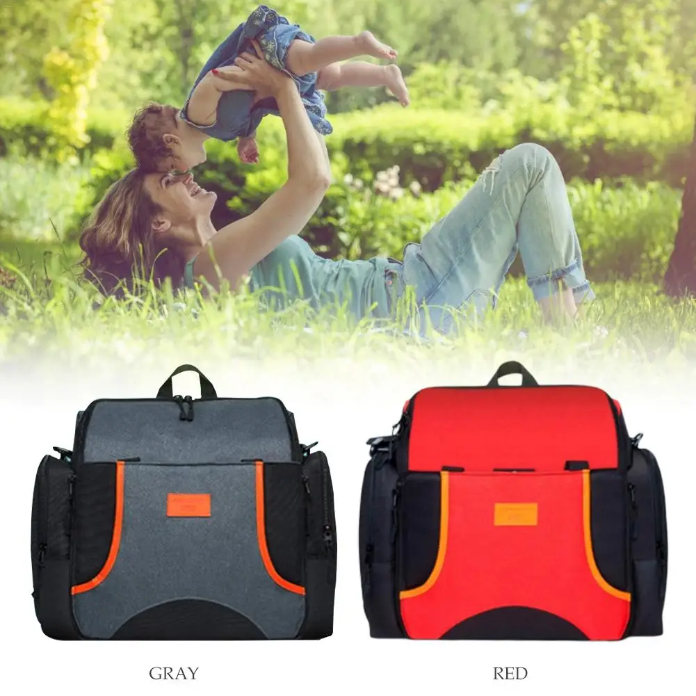 Large Capacity Mummy Bag Multi-function Folding Nappy Bags Portable Baby Travel Seat Foldable Infant Seated Stool Shoulder Bag