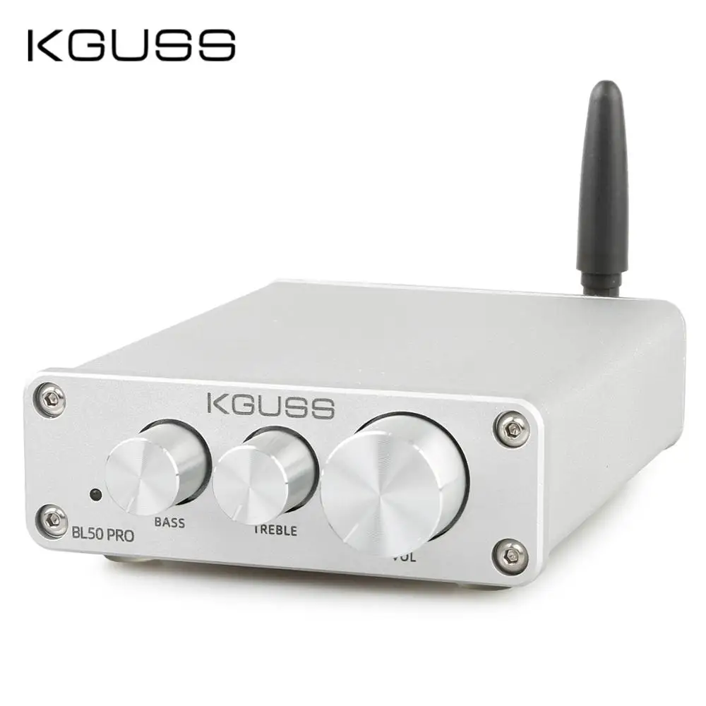 Серебристый KGUSS BL50PRO TPA3116D2 QCC3003 Bluetooth 5,0 мини аудио; цифровой усилитель 50 Вт+ 50 Вт - Цвет: Серебристый