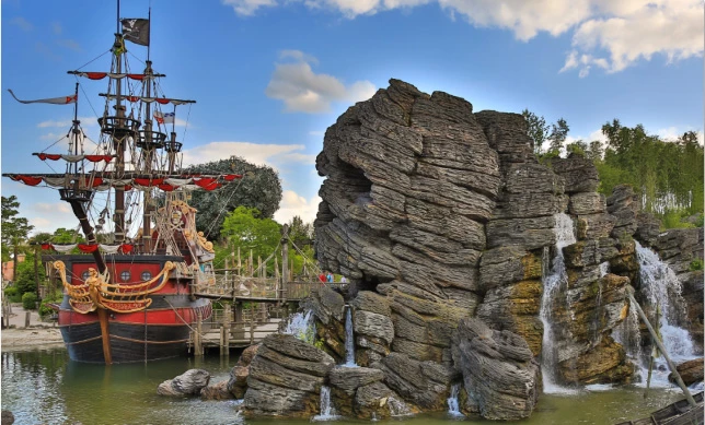 7x5ft Eurodisney Paris France Pirates Caribbean Ride Ship Island Blue Sky Custom Photo Backdrop Background Vinyl 2cm X 150cm Background Aliexpress