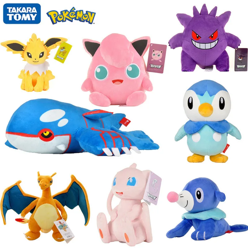 24-piece-Original-Pokemon-Pikachu-Cartoon-Action-figure-Piplup-Georca-genggui-Mew-Animal-Soft-Plush-toys