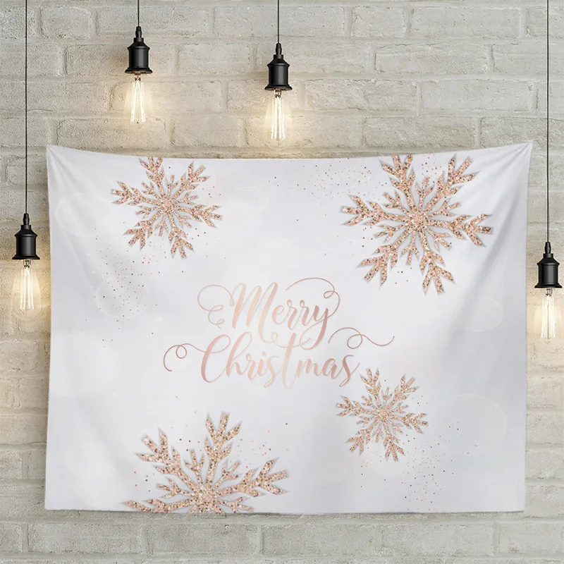 Снеговик МАНДАЛА ГОБЕЛЕН белый Merry Christmas настенный гобелен для гостиной