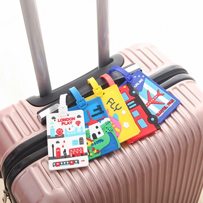 

Silicone Boarding Pass Cover Suitcase Hanging Tag ID Card Storage Pocket Identifier Label Address Holder Tag Travel Accessories