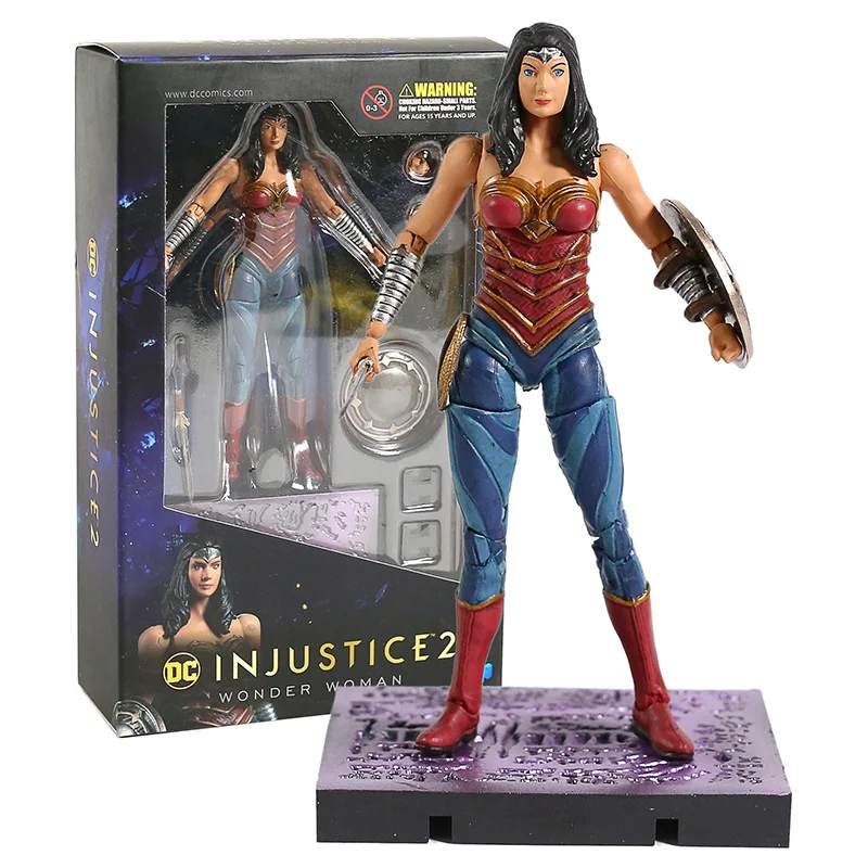 DC Injustice 2 Бэтмен Супермен Чудо-Женщина Джокер Харли Квинн флэш Супергерл красный капюшон болотная вещь 1:18 фигурка игрушка - Цвет: Wonder Woman