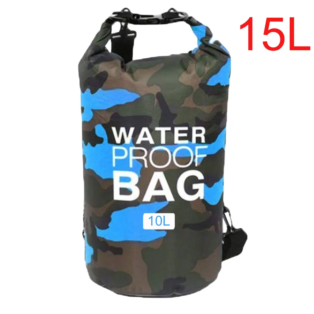 lingt blue-15L 2L Открытый Камуфляж Водонепроницаемый сухой мешок портативный дрейфующий Дайвинг ПВХ походная сумка - Цвет: lingt blue-15L