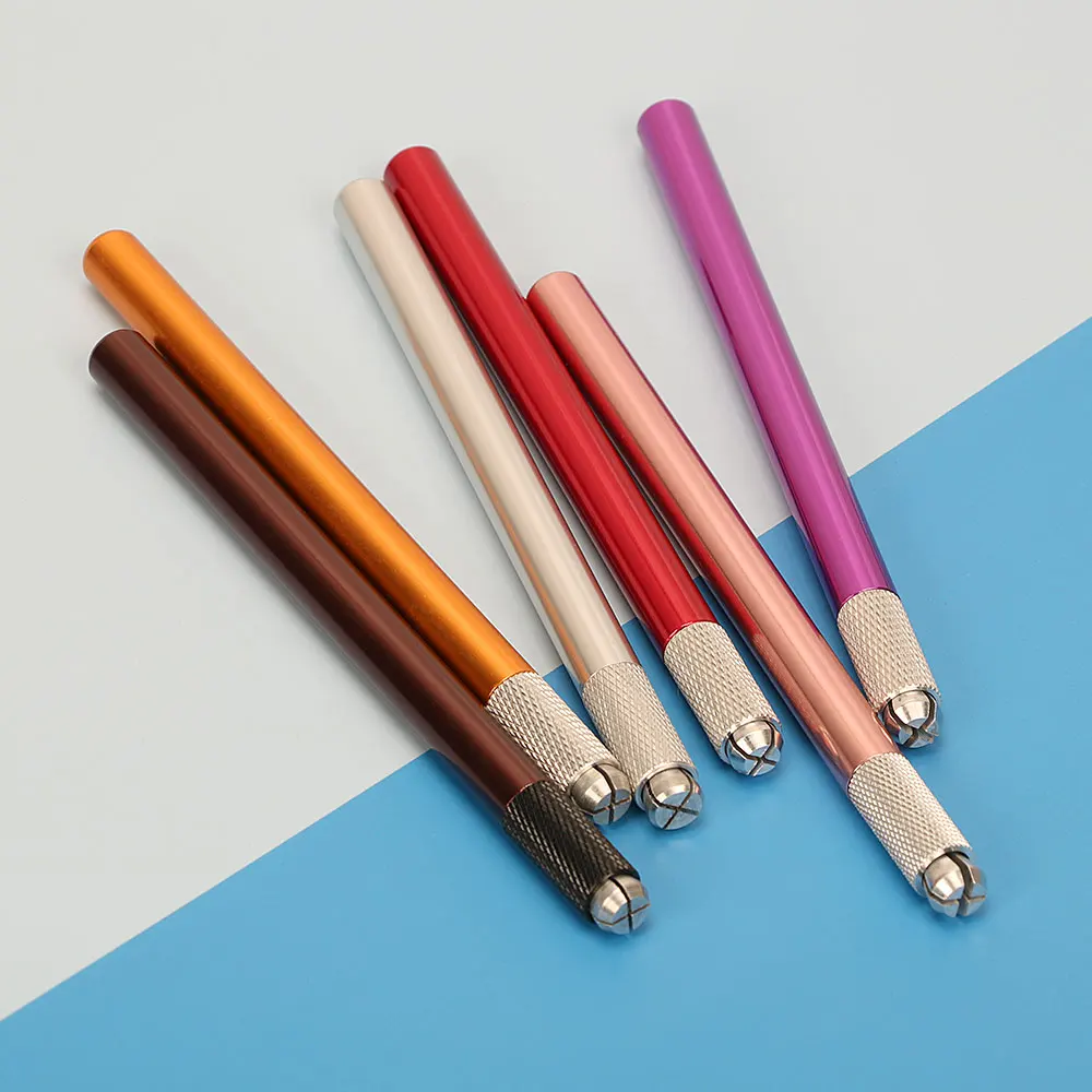 

5 colour 10Pcs Microblade stift Aluminum alloy Manual tattoo pen for permanent makeup Microblading pen Eyebrow tattoo tebori pen
