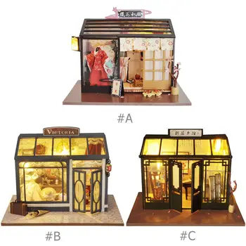 

Creative DIY Dollhouse Model Miniature Puzzle Toy Hand-made Wooden Kids Toy for Girlfriend Wedding doll house furniture Gift