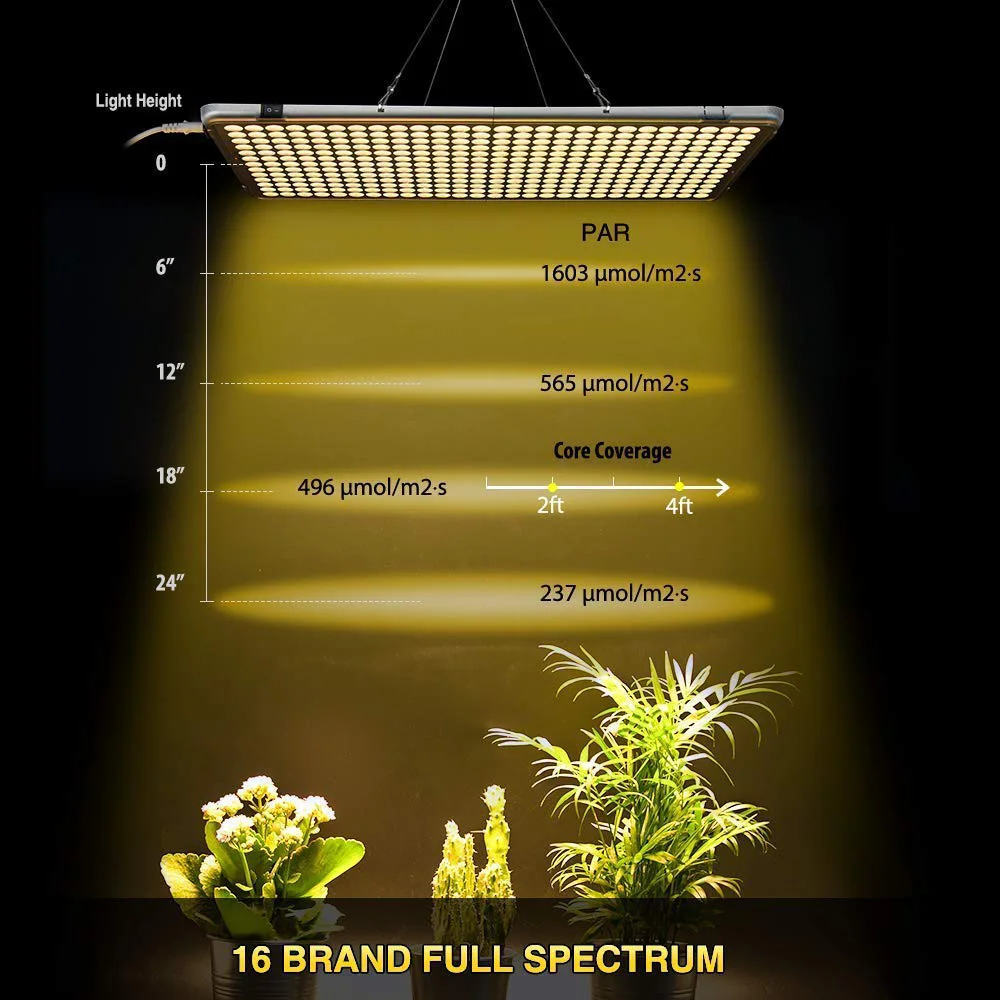 

LED Grow Lights 60W 338 Leds Reflector Full Spectrum Spectrum Aquarium Plant Light with Switch Timer for Indoor Plant Veg Flower