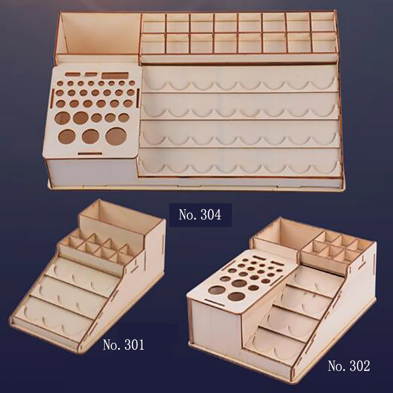 Drawer Storage Organizer Holes Diy Wooden Pigment Bottle Color Paint Ink Brush Stand Rack Modular Holder Durable Simple Racks | Дом и сад