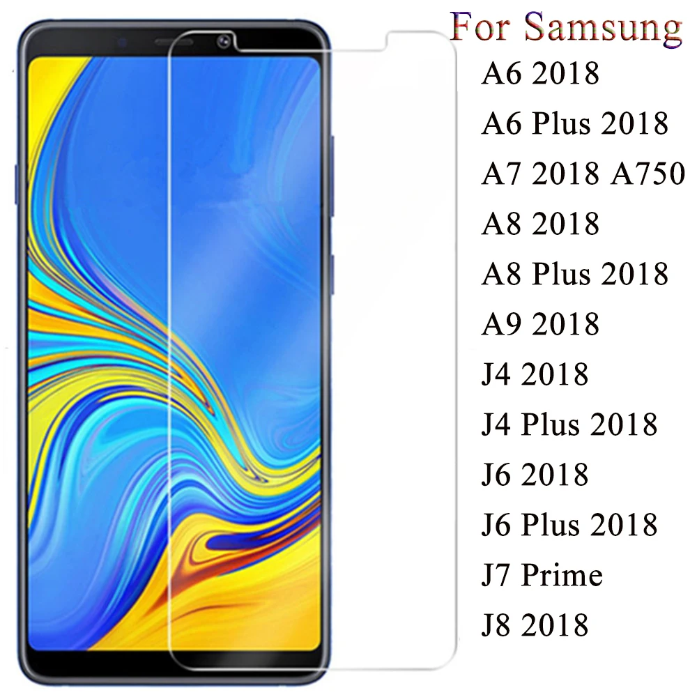 Для samsung Galaxy J4 J6 A6 A8 Plus 2018 J7 Prime защита экрана из закаленного стекла для J8 A9 A7 A750