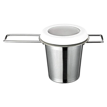 

Promotion! Mesh Tea Infuser Stainless Steel Thicken Tea Strainer Foldable Double Handles Tea Steeper Filter with Drip Tray Fit T