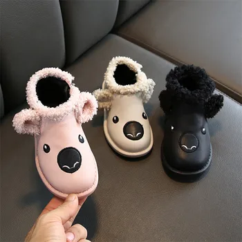 

Fashion cartoon baby toddler boots comfortable warm plush girl boy snow boots outdoor soft bottom non-slip children's boots