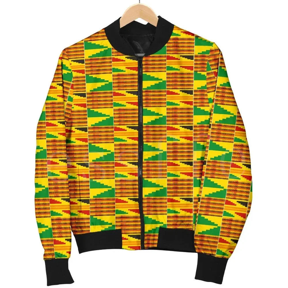 Tessffel County Traditional Africa Native Pattern Kente 3DPrint Men/Women Sportswear Windbreaker Jacket Winter Bomber Jacket A4