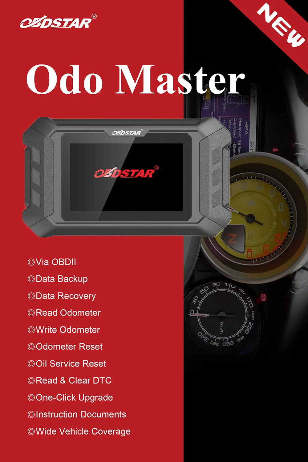 OBDSTAR ODO Master для регулировки одометра/сброса масла/обновление функций OBDII версии X300M