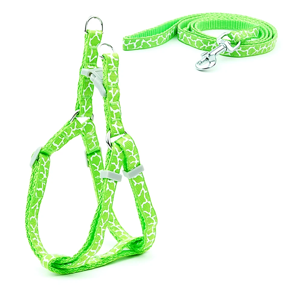 Spring Summer Cute Pet Dog Leash Fashion Puppy Chihuahua Bulldog Printing Harness Small Dog Harness And Leash Set Cat Walking 