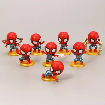 

8 Pcs spiderman Action Toy Figures spiderman 2099 action figure PVC mini model Figurines Kids Toys