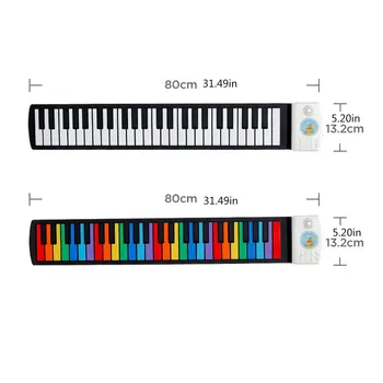 

Children 49 Key Speaker Hand Roll Up Piano Portable Folding Electronic Soft Keyboard Kid Music Toy