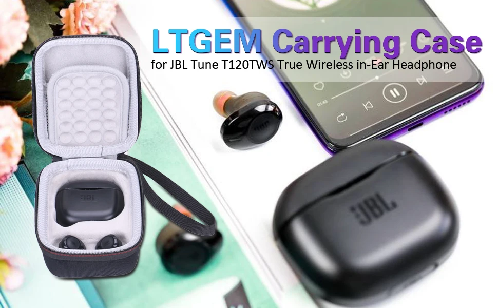 LTGEM EVA Жесткий Чехол для JBL Tune T120TWS настоящие беспроводные наушники-вкладыши