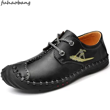 

men Sneakers Fashion Breathble Shoes men outdoor fashion genuine leather Platform Shoes breathable male Lace up Casual Shoes